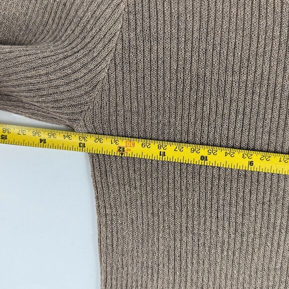 Women’s Ribbed Knit Top Shiny Metallic Stretch Scoop Neck Half Sleeve BM M - Picture 10 of 12